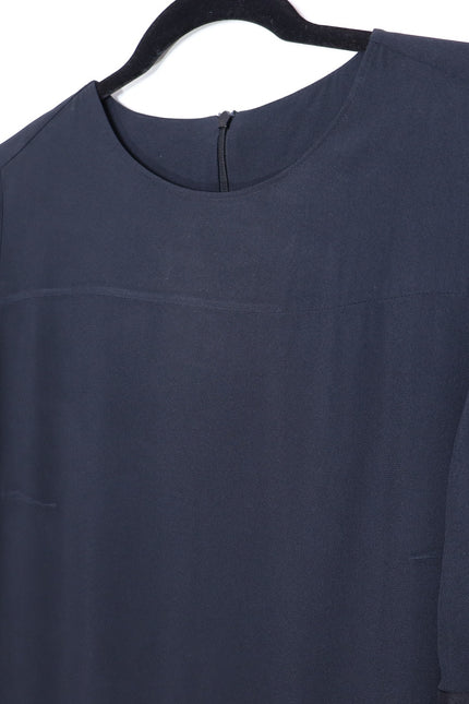AKRIS PUNTO Embroidered Tulle Sleeve Shift Dress Black Knee Length Women's 12