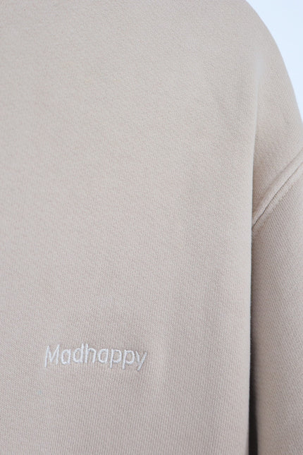 MADHAPPY Beige Classic Hoodie Fleece Sweatshirt Midweight Hoodie Women's L