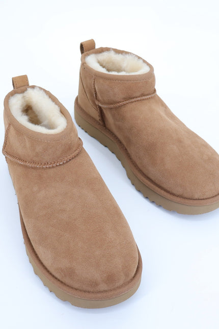 UGG Classic Ultra Mini Ankle Boot Chestnut NIB Sheepskin Winter Boot Women's 10