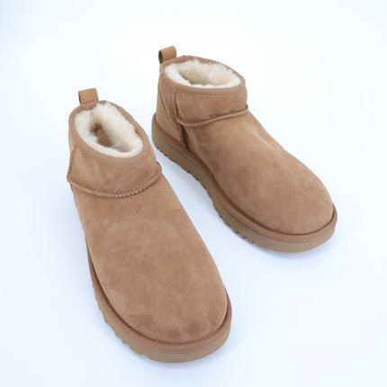 UGG Classic Ultra Mini Ankle Boot Chestnut NIB Sheepskin Winter Boot Women's 10