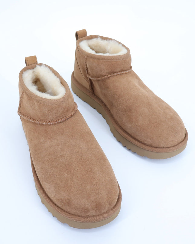 UGG Classic Ultra Mini Ankle Boot Chestnut NIB Sheepskin Winter Boot Women's 10