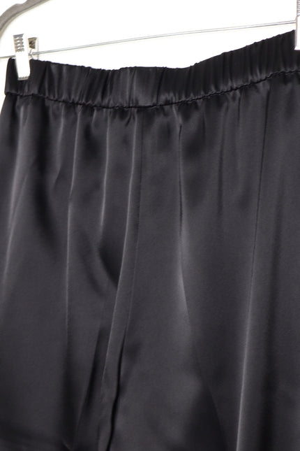 ESCADA High Waist Satin Pull On Trousers Taper Leg Ankle Black Women's 38 US 8