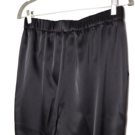ESCADA High Waist Satin Pull On Trousers Taper Leg Ankle Black Women's 38 US 8