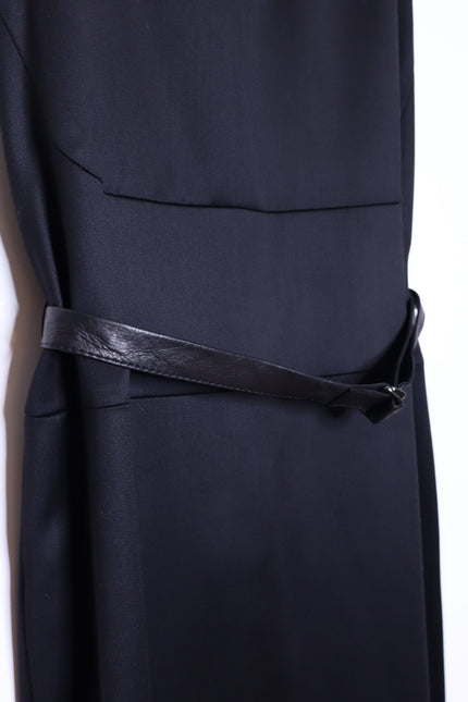 REED KRAKOFF Sleeveless Belted Dress Black Knee Length V Neck Women's 6