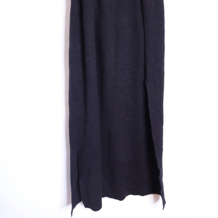 KAREN MILLEN Belted Knit Midi Dress NWT Black Wool Blend Short Sleeve Women's XS