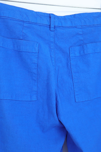 FRANK & EILEEN Maisie Wide Leg Pant Turquoise Blue High Rise Pull On Women's 10