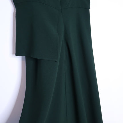 Reiss Gabriella Ruffled Maxi Dress Green Slash Detail Sleeveless Women's 4