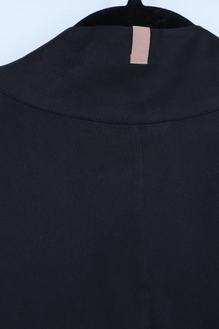 LUNYA Oversized Silk Mini Robe Immersed Black Belted Loungewear Women's L/XL