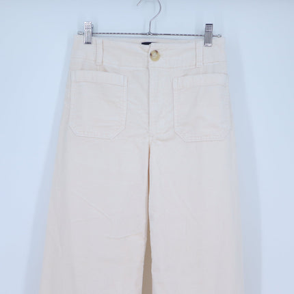 Maeve The Colette Corduroy Trousers Ivory Cropped Wide Leg Pants Women's 26
