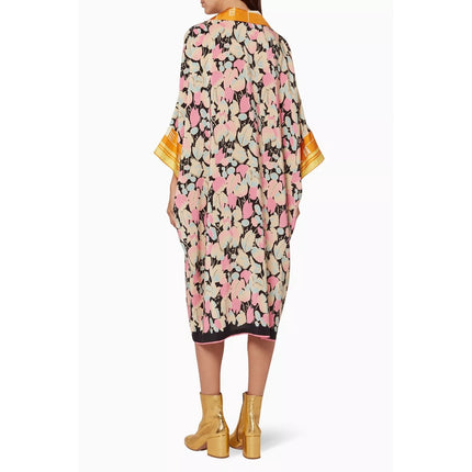 DRIES VAN NOTEN Floral-Print Daze Kaftan Multicolor Silk Slip On Women's M