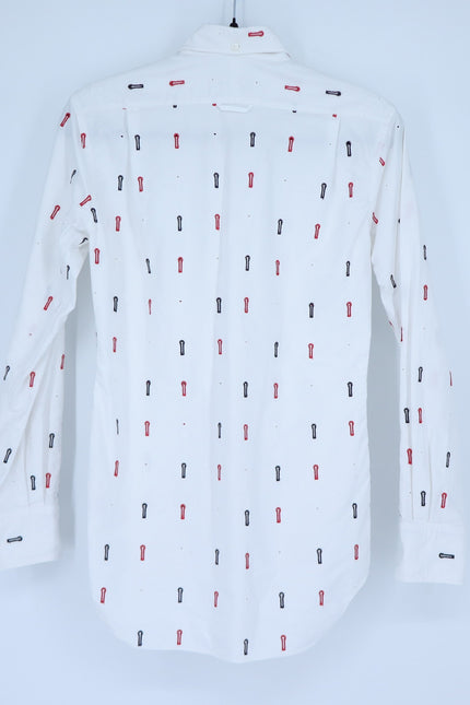 THOM BROWNE Embroidered Button Down Shirt White Long Sleeve Women's 1/US S
