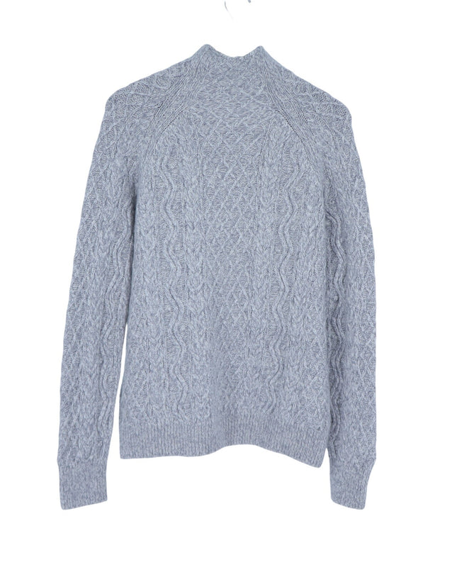 Vince Merino Wool Blend Pullover Sweater Cable Knit Mock Neck Women's S