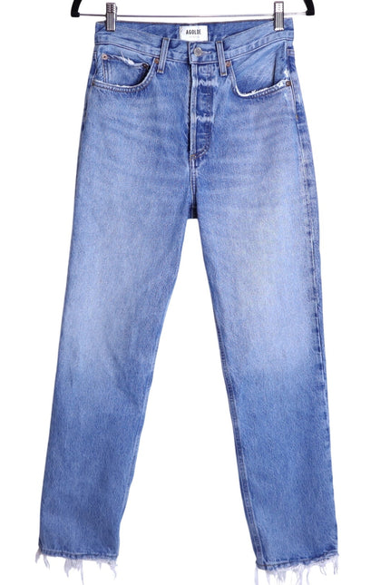 AGOLDE 90's Distressed Straight Leg Jeans Blue Light Wash 5 Pocket Women's 24
