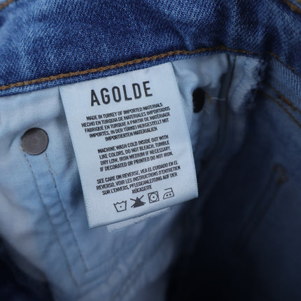 AGOLDE Willow Mid Rise Jean Torch Blue Slim Crop Light Wash Ankle Cut Women's 24