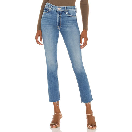 Mother The Dazzler Ankle Fray Jeans Blue Riding The Cliffside Women's 25