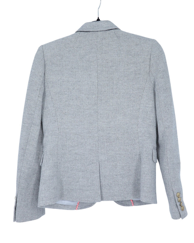 J. Crew Schoolboy Houndstooth Wool Blazer Grey Single Breasted Women's 2