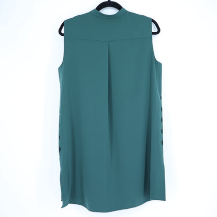 AKRIS PUNTO Green Tunic Dress MSRP$1570 Laser Cut Sleeveless Half Zip Women's 12