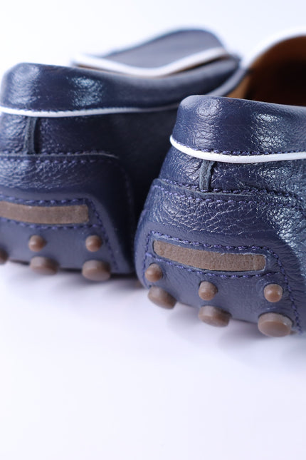 PATRICIA GREEN Jill Piped Driving Shoe Navy and White Women's 9M