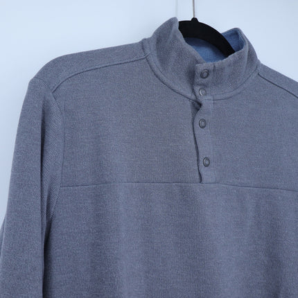 Johnnie-O Dusty Henley Pullover Sweater Graphite Gray Long Sleeve Men's M