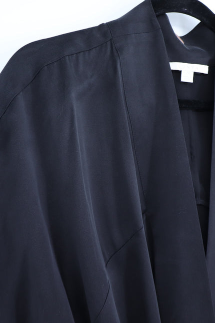 LUNYA Oversized Silk Mini Robe Immersed Black Belted Loungewear Women's L/XL