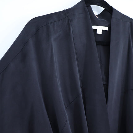 LUNYA Oversized Silk Mini Robe Immersed Black Belted Loungewear Women's L/XL