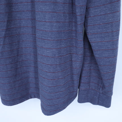 Marine Layer Double Knit Stripe Hoodie Blue Red Pullover Sweatshirt Men's XL