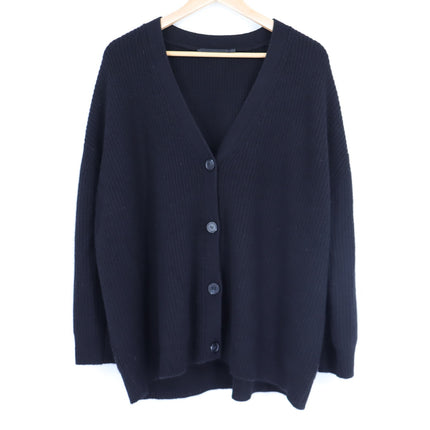 JENNI KAYNE 100% Cashmere Cocoon Cardigan Black Long Sleeve Women's M