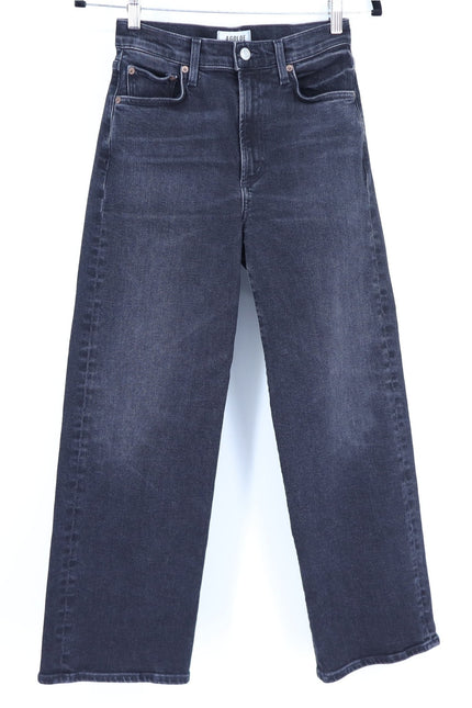 AGOLDE Harper Wide Leg Jeans Radius Black Mid Rise Zip Fly Women's 24