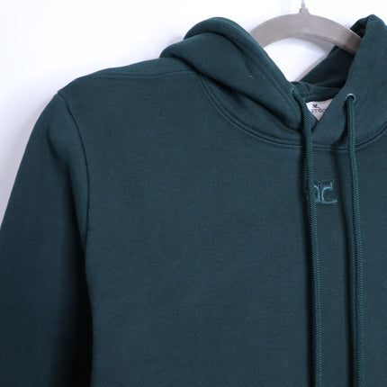 COURREGES Oversized Hoodie Dark Green Cotton and Fleece Unisex L