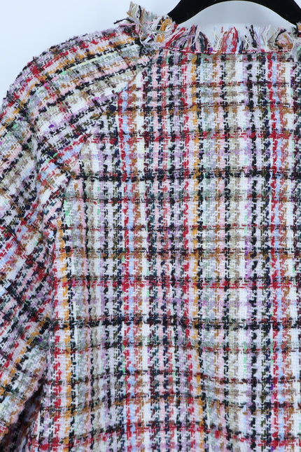 ESSENTIEL ANTWERP Colorful Tweed Cardigan Off-White Red Black Women's 32/US 2