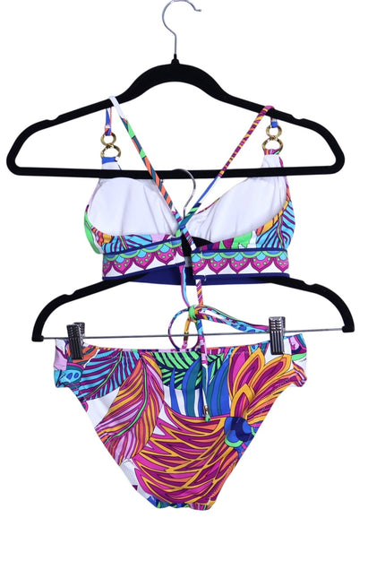 TRINA TURK Paradise Plume 2pc Bralette Top and Shirred Hipster Bikini Women's S