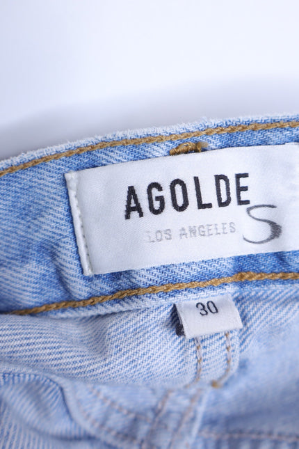 AGOLDE Cooper Cargo Jeans Rank Blue Light Wash Zip Fly Women's 30
