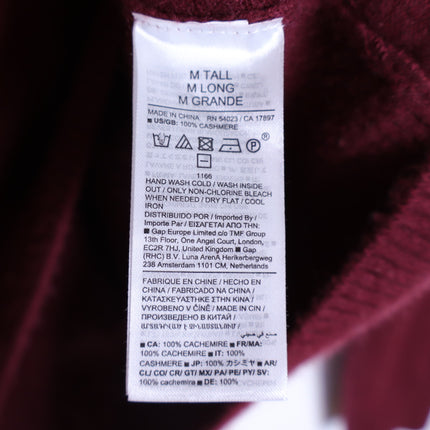 Banana Republic 100% Cashmere Crew Neck Sweater Maroon Long Sleeve Men's MT