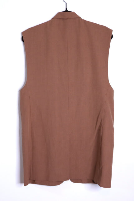 VANESSA BRUNO Christen Belted Longline Sleeveless Jacket Camel Women's 40/US 8