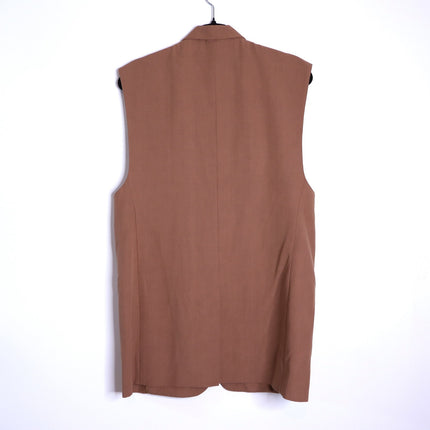 VANESSA BRUNO Christen Longline Sleeveless Jacket Camel Belted Women's 40/US 8