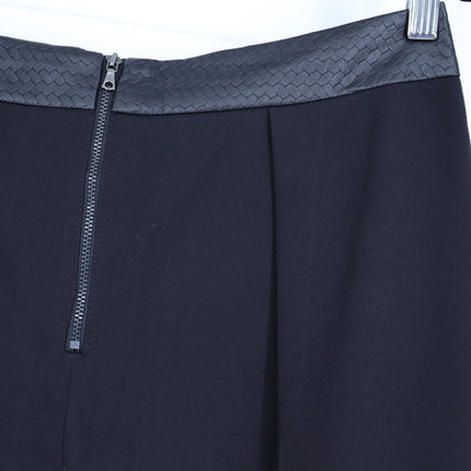 Trina Turk Kimbra Pleated Mini Skirt Black Weave Embossed Waist Women's 8