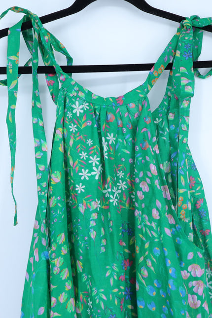 CYNTHIA ROWLEY Layla Floral Halter Dress Green NWT Knee Length Women's L