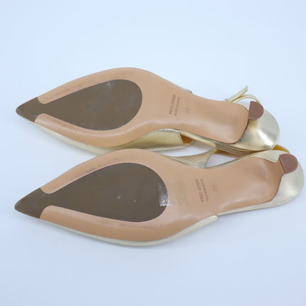 Mara Bini Naomi Luce Slingback Metallic Gold Pointed Toe Pump Women's 38/US 7.5