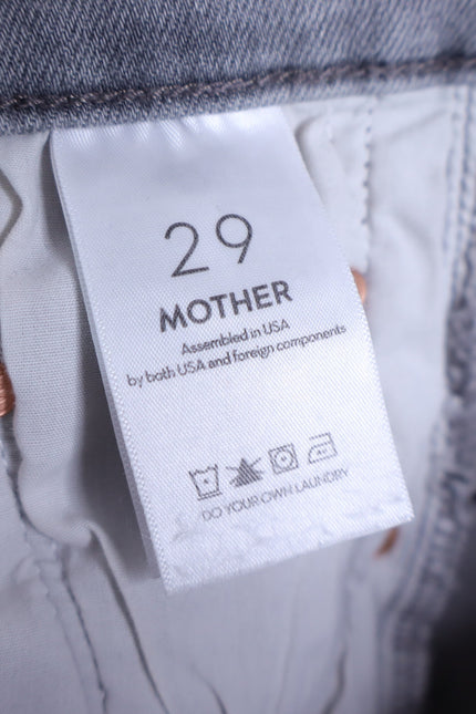 MOTHER Gray The Insider Crop Step Fray Jeans Barely There Women's 29