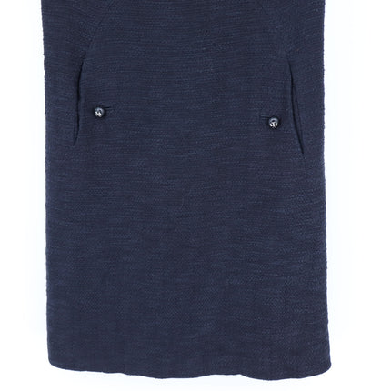 Tory Burch Tweed Mini Shift Dress Black Short Sleeve Lined Women's 4