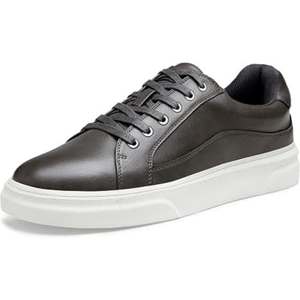 Vostey Casual Sneakers Gray Faux Leather Lace Up Low Top Men's 11