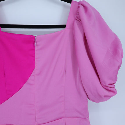 ATOIR Lost To The Night Dress Pink Fuchsia Mini Balloon Hem Puff Sleeve Womens 4