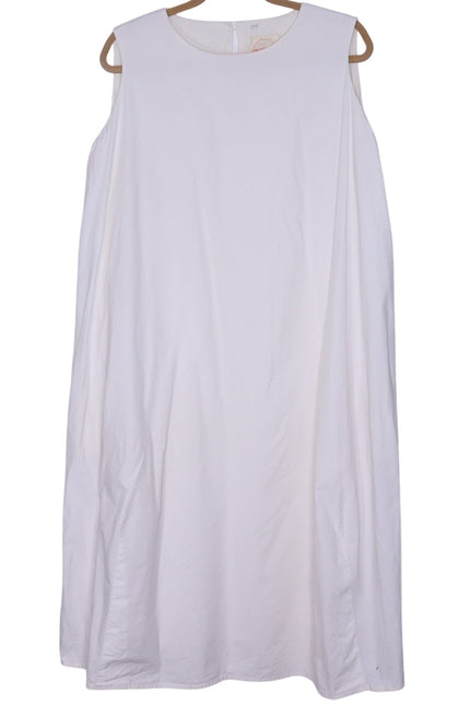 CHEZ VIDALENC Oversized Balloon Shift Dress White Sleeveless Women's 3/ US 6-8