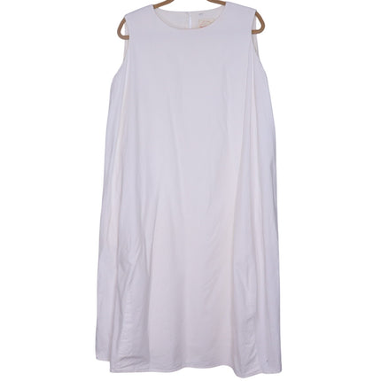 CHEZ VIDALENC Oversized Balloon Shift Dress White Sleeveless Women's 3/ US 6-8