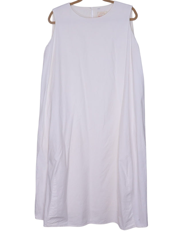 CHEZ VIDALENC Oversized Balloon Shift Dress White Sleeveless Women's 3/ US 6-8