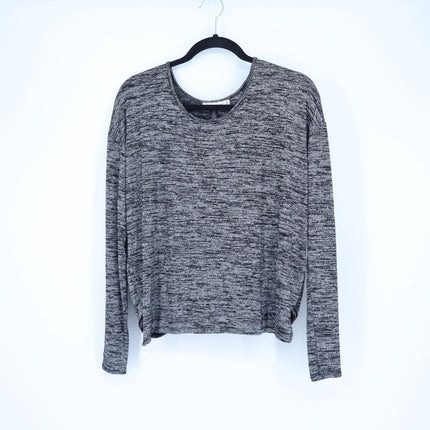 Rag & Bone/Jean Mia Knit Top Heathered Charcoal Gray Wrap Back Women's S