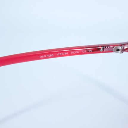 Dolce & Gabbana Oversized Round Eye Sunglasses Red Translucent Women's