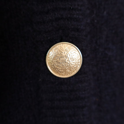 SEZANE Sacha Sweater Vest Cardigan Black w/ Gold Button Wool Blend Women's M