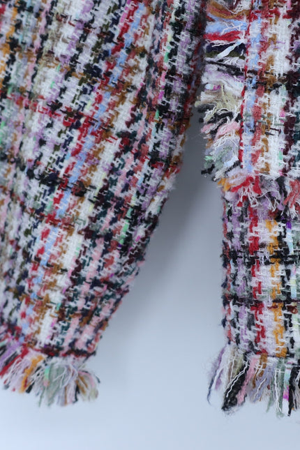 ESSENTIEL ANTWERP Colorful Tweed Cardigan Off-White Red Black Women's 32/US 2