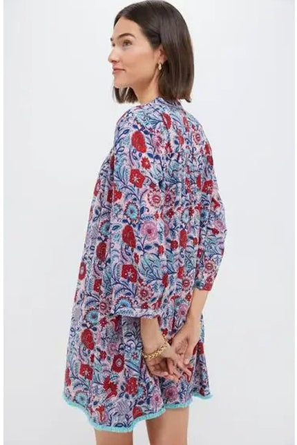 TUCKERNUCK Mauve and Rose Wildflower Bondi Coverup Beachwear Women's S